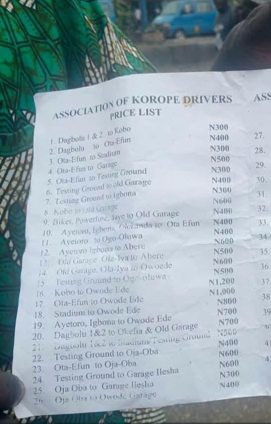 Osun: minibus drivers protest high fuel costs, announce new transport fares