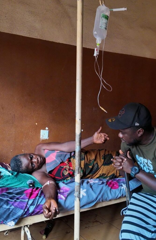 Mrs Amina Iduh on her hospital bed.