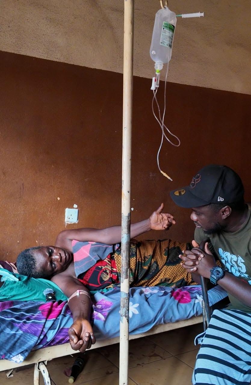 Mrs Amina Iduh on her hospital bed.