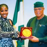 Governor Eno with Hilda Baci at Government House, Uyo