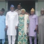 The Deputy Governor of Benue State, Sam Ode flanked by the SSG, Deborah Aber, some community leaders and officials of HD.
