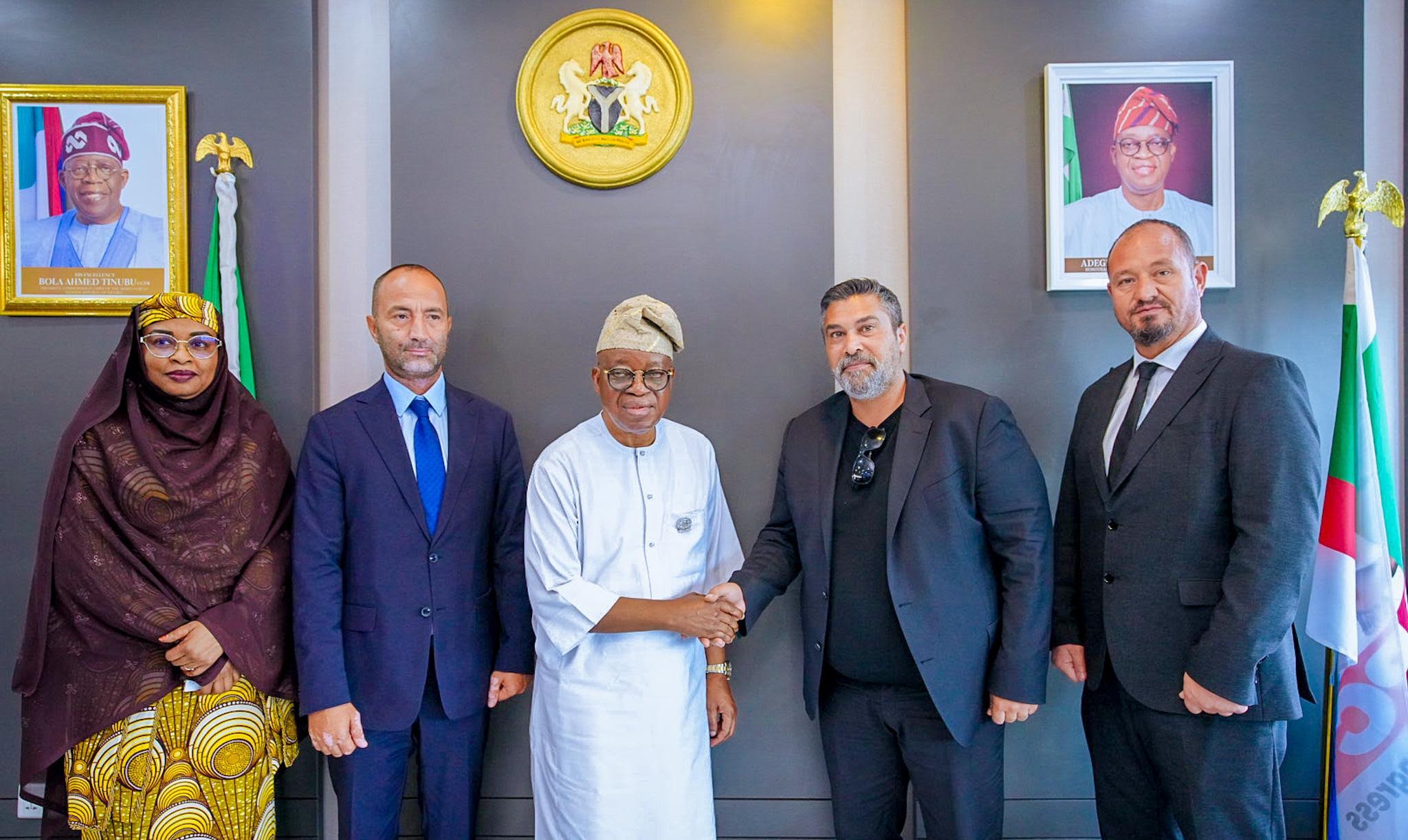 Permanent Secretary, Federal Ministry of Marine and Blue Economy, Mrs. Fatima Mahmood; Founder and CEO of CRD Impex, Hanefi Cardak; Minister of Marine and Blue Economy, Dr. Adegboyega Oyetola; General Manager, Fisheries at CRD Impex, Cem Tarhan; and Founder, Tetra Underwater Services and Marine Construction, Ersun Buyukgoze