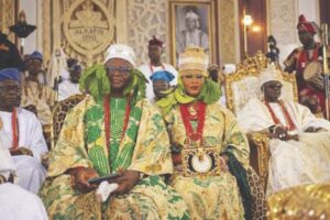 Adeduntan and his wife at the ceremony