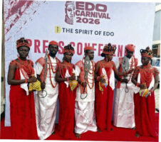 An Edo cultural troupe during the unveiling of the Edo Carnival 2026