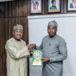 DG of the NADDC, Otunba Oluwemimo Joseph Osanipin (right), and VC of UNIABUJA, Prof. Hakeem Babatunde Fawehinmi, during the visit
