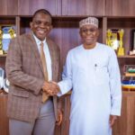 Director-General:CEO of NPERA, Dr. Pius Akutah in a warm handshake with the Managing Director:CEO of the NPA, Dr. Abubakar Dantsoho after a meeting on Monday