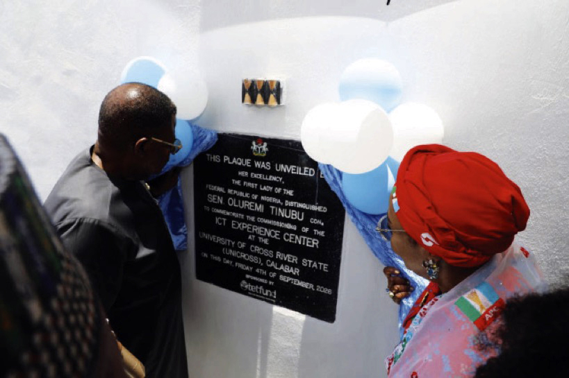 First Lady, Senator Oluremi Tinubu, with Cross River State Governor, Senator Bassey Otu, unveiling the project