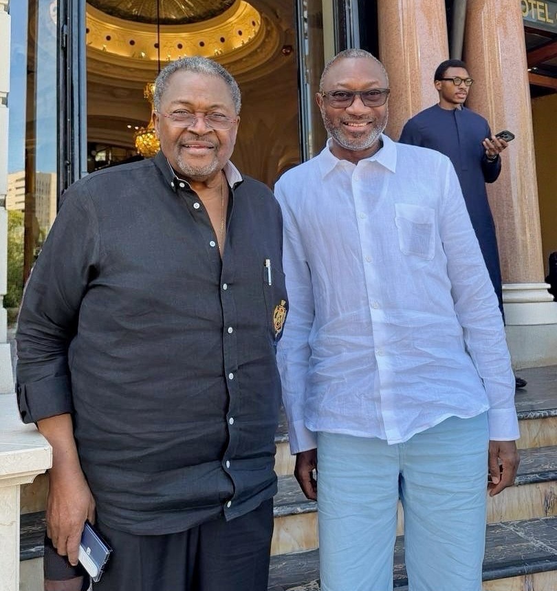 Mike Adenuga in Monaco with Femi Otedola