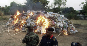 Hard drugs being burnt