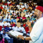 Peter Eze addressing participants at the event
