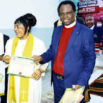 Prophet Ayorinde (right) after consecrating two ministers in Malabo,Equatorial Guinea during the visit.