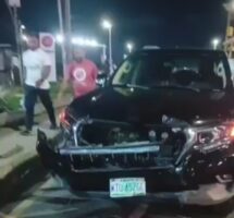 Tricycle and SUV collide in Lagos