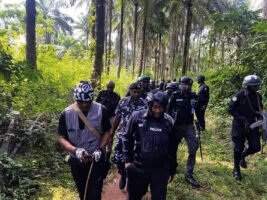 Security operatives combing the bush for kidnappers