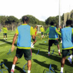 Super Eagles training in Uyo.