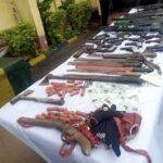 The arms, charms and PVCs recovered by the command