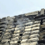 The razed building