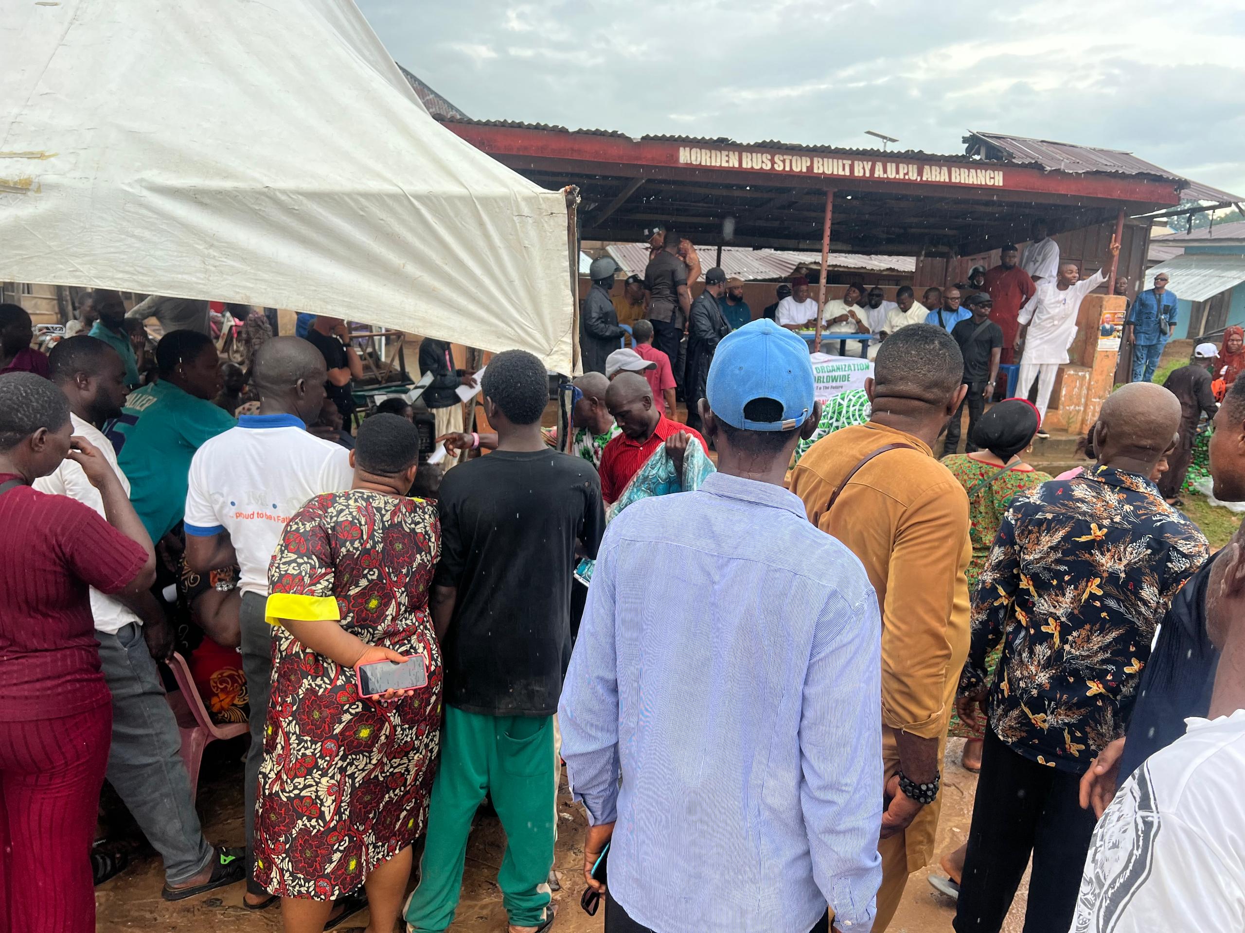 Abia North 2027: Constituents defy heavy downpour, turn out en masse for Sen Kalu, back lawmaker's re-election bid
