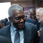 Aliko Dangote, president and chief executive officer of Dangote Group, at the Nigerian Stock Exchange in Lagos, Nigeria, on Monday, Sept. 14, 2026. Dangote is poised to make a $23 billion leap up the list of the world’s wealthiest with the initial public offering of his refinery, Dangote Petroleum Refinery and Petrochemicals Fze. Photographer: Victor Adewale/Bloomberg via Getty Images