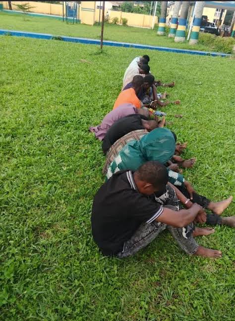 Suspects arrested during the police raid