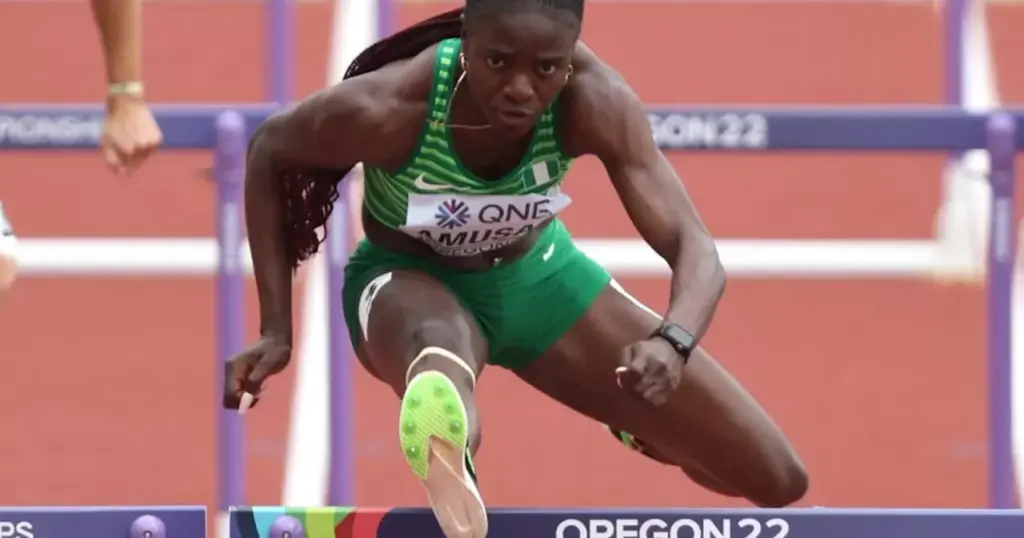 Tobi Amusan finishes second at Athos, London