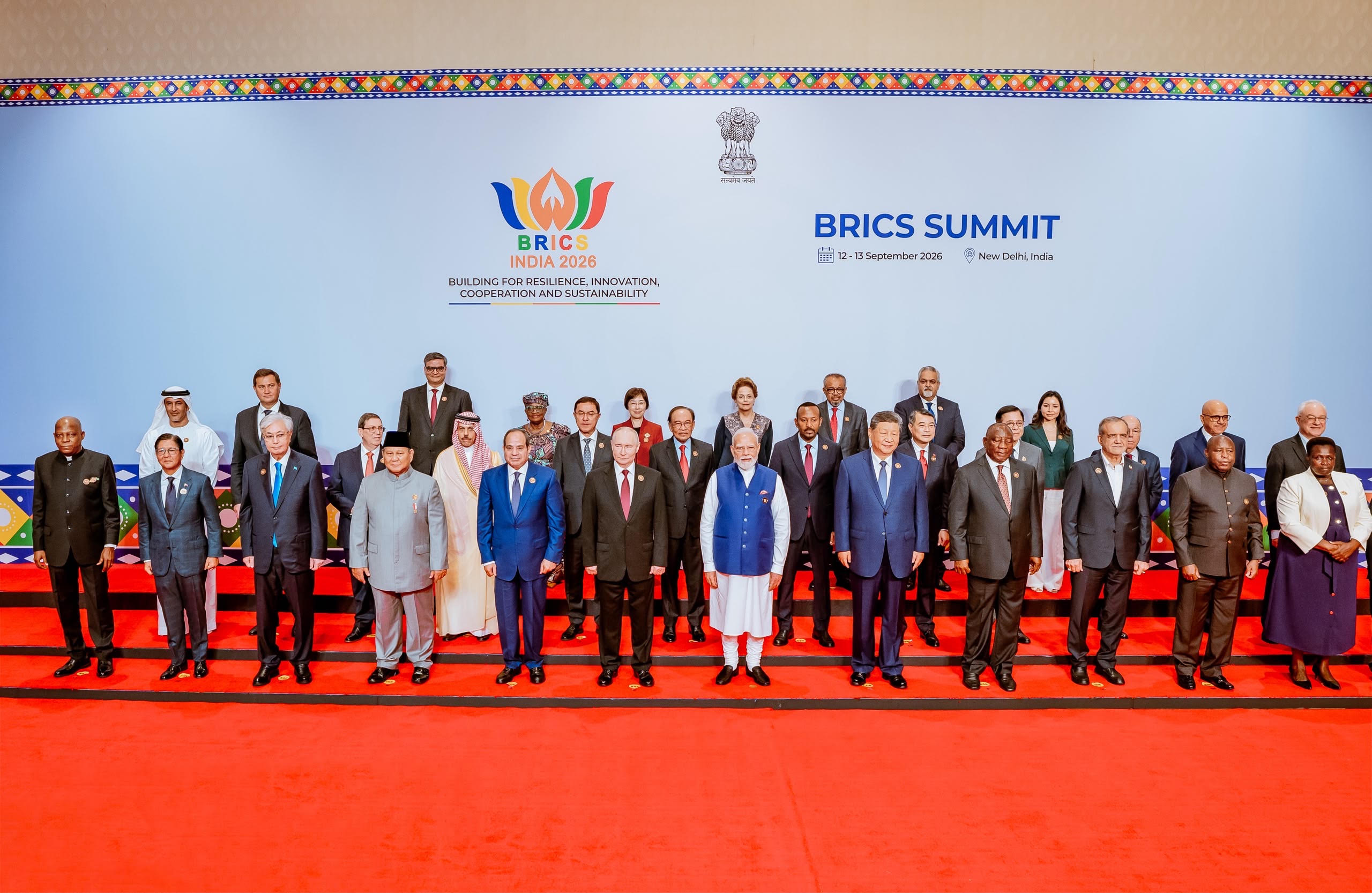 Vice-President Kashim Shettima and Prime Minister of Indian, Minister Narendra Modi at the ongoing 18th Edition of BRICS Leaders’ Summit in New Delhi, India on Sunday, 13-09-2026