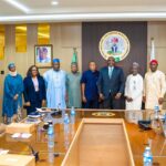 The DG ICRC Dr. Jobson Oseodion Ewalefoh (m), permanent secretary, Ministry of Power (r), and Director, PPP, Ministry of Water Resources, during an emergency meeting at the instance of the ICRC to review and optimise the 700mw Zungeru Hydropower Project