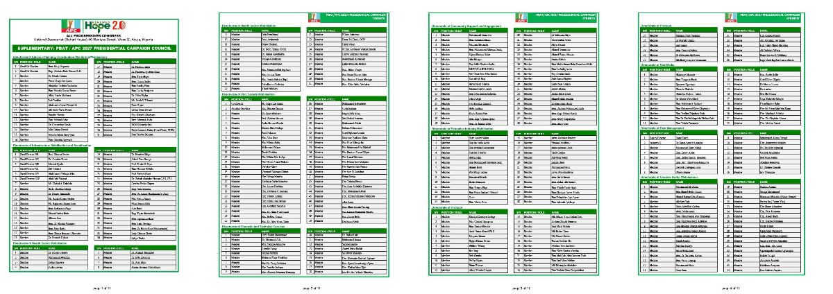 APC PCC Supplementary list