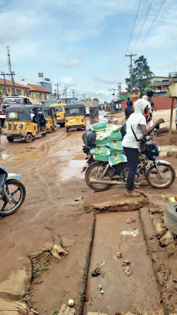 A bad road at Owode