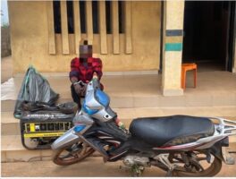 Suspected generator and motorcycle thief