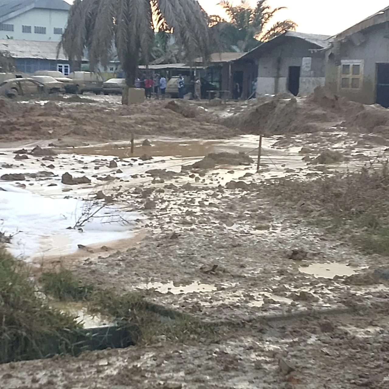 Area affected by the gas explosion in Aleto community, Eleme LGA, Rivers State on Thursday. Photo: Dennis Naku