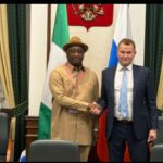 Minister of Aviation and Aerospace Development, Festus Keyamo, who met Dmitry Stanislavovich Zverev, State Secretary and Deputy Minister of Transport of the Russian Federation