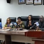 DG NAFDAC, Prof. Mojisola Adeyeye (m) and other directors during the briefing in Lagos