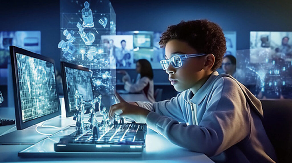 Kids using AI