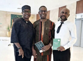 L-R- James Eze, Ogaga Ifowodo and Tares Oburumu