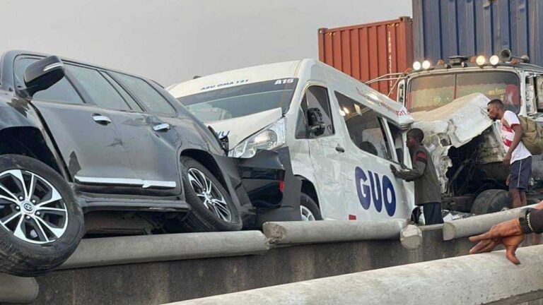 Lagos-Ibadan Expressway crash: Truck collides with passenger buses
