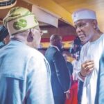 Ose welcoming President Tinubu at the theatre.
