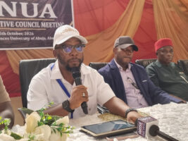 President of Congress of University Academics (CONUA), Niyi Summonu at the media briefing on Saturday, October 24, 2026