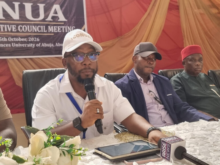 President of Congress of University Academics (CONUA), Niyi Summonu at the media briefing on Saturday, October 24, 2026