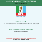 Enugu APC releases updated campaign council list, says party getting stronger for victory