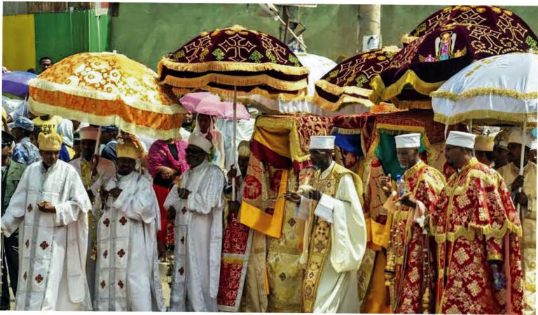 Timket procession by the priests