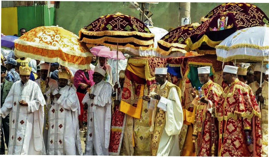 Timket procession by the priests