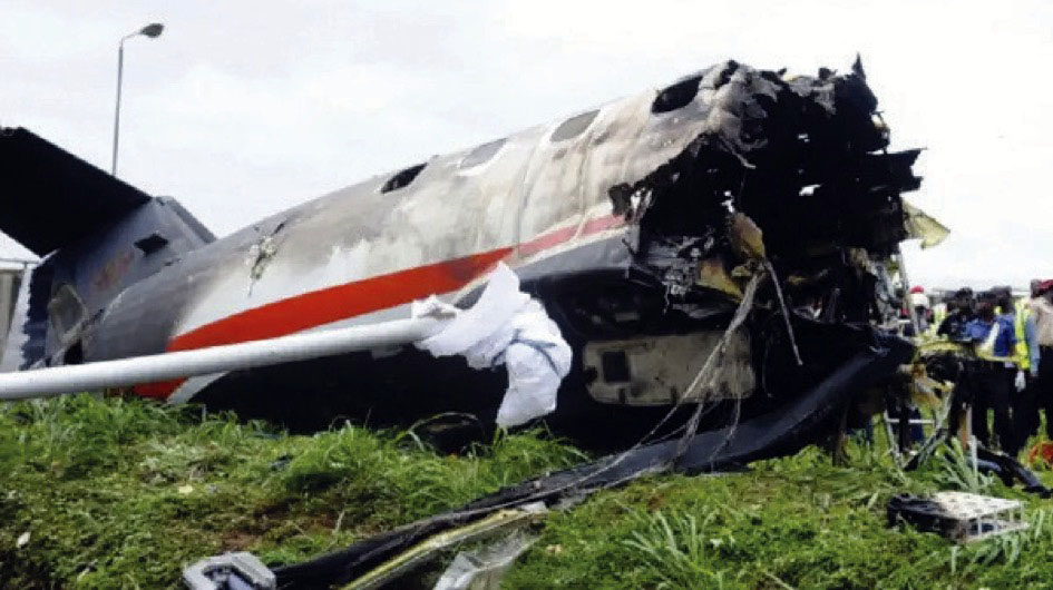 Wreckage of crash at Igbokoda