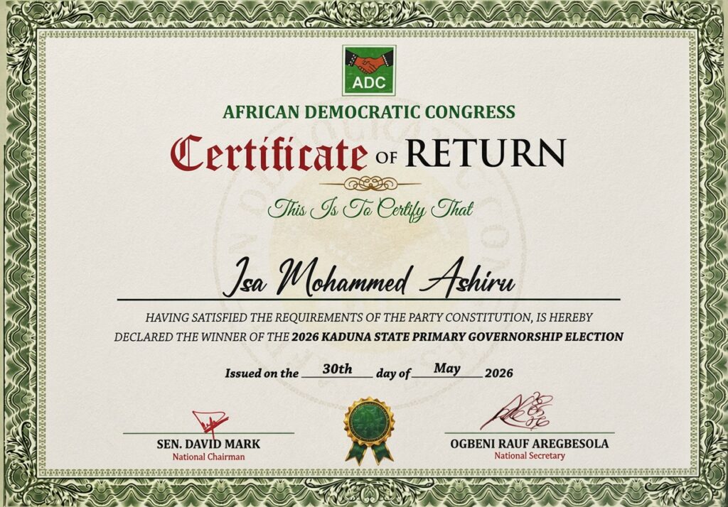 Ashiru’s Certificate of Return