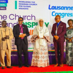 First Lady of Nigeria Oluremi Tinubu(m) flanked on the immediate left by the Archbishop Metropolitan and Primate of All Nigeria, Church of Nigeria (Anglican Communion) and Chairman Board of Trustees, Lausanne Nigeria Christian Mission, Most Rev. Henry Ndukuba, on the immediate right by National Chairman of the Lausanne Nigeria Christian Mission, Rev. Yunusa Sabo Nmadu with other members of the Board of Trustees of the Mission at the 2026 Lausanne Nigeria Christian Mission with the theme, Let the Church Declare and Display Christ Together, held in Abuja on Wednesday 28th October, 2026