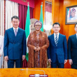 L-R Third Secretary of Political sector, Embassy of China, Mrs Wu Yijun, China’s Ambassador to Nigeria, Yu Dunhai, First Lady of Nigeria Senator Oluremi Tinubu, China’s Deputy Ambassador, Zhou Hongyou and Director of Political Sector, Embassy of China, Zhu Songbo during the visit of the delegation of the Embassy of China to the First lady at the State House, Abuja on Thursday 22nd October, 2026