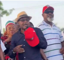 Venatius Ikem, addressing supporters during the rally and flanked by Chief of Staff to the governor, Hon. Emmanuel Ironbar