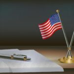 us-nigeria-flags-notepad-pen-image-vector